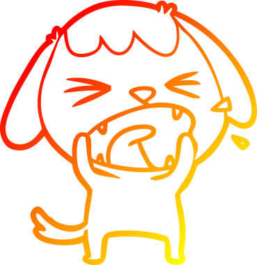 Bir insan tarafından çizilmiş şirin bir köpeğin sıcak çizgi çizimi.