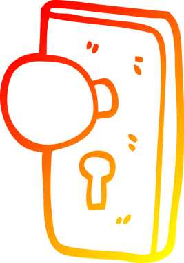 Bir insan tarafından çizilmiş çizgi film anahtar deliğinin sıcak gradyan çizimi