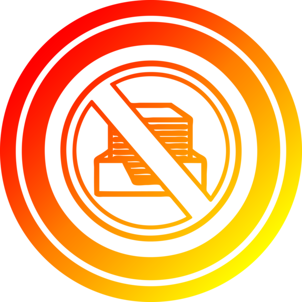 Bir insan tarafından çizilmiş sıcak gradyan bitişi olan kağıtsız dairesel simge