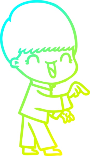 Bir insan tarafından çizilmiş mutlu çizgi film çocuğu çizimi.