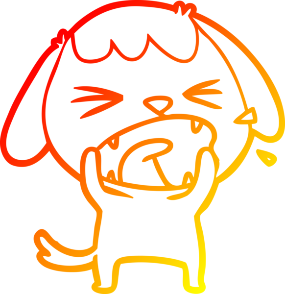 Bir insan tarafından çizilmiş şirin bir köpeğin sıcak çizgi çizimi.