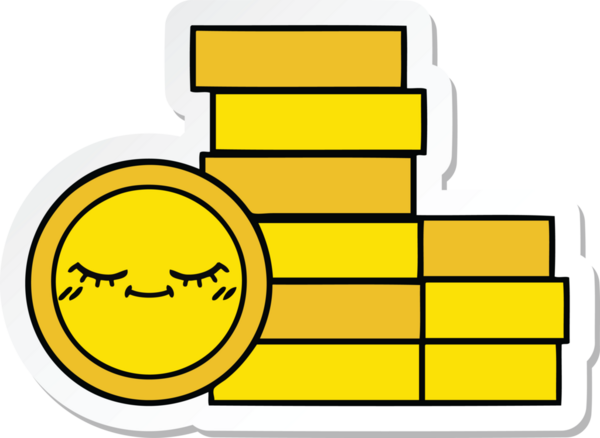 Bir insan tarafından çizilmiş şirin bozuk paraların çıkartması.
