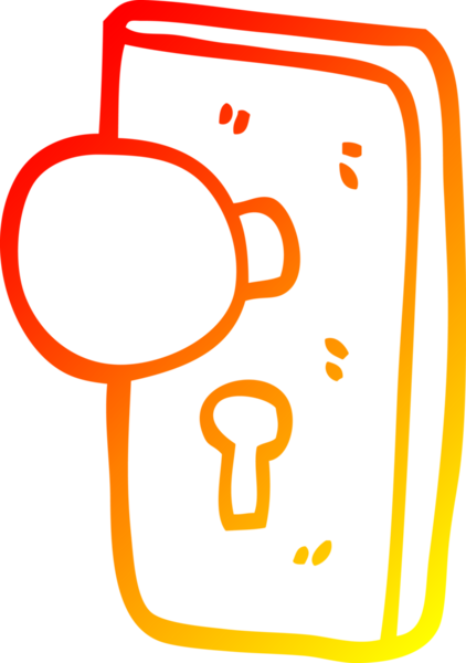 Bir insan tarafından çizilmiş çizgi film anahtar deliğinin sıcak gradyan çizimi