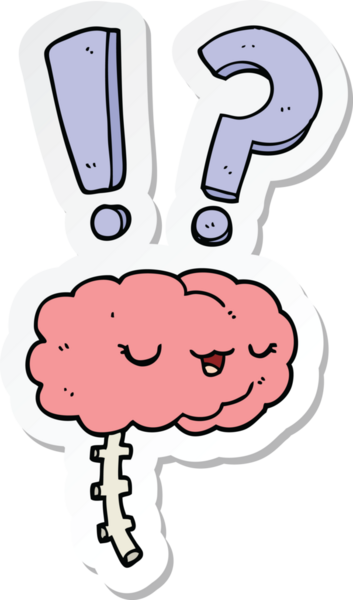 Bir insan tarafından çizilmiş garip bir beynin çıkartması.