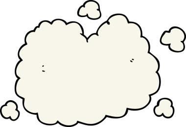 bir insan tarafından çizilmiş duman bulutu