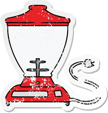 İnsan eliyle çizilmiş bir yemek karıştırıcısının karikatürü.