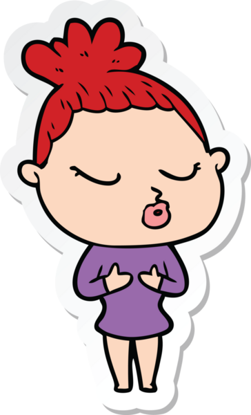 Bir insan tarafından çizilmiş bir karikatür çıkartması.