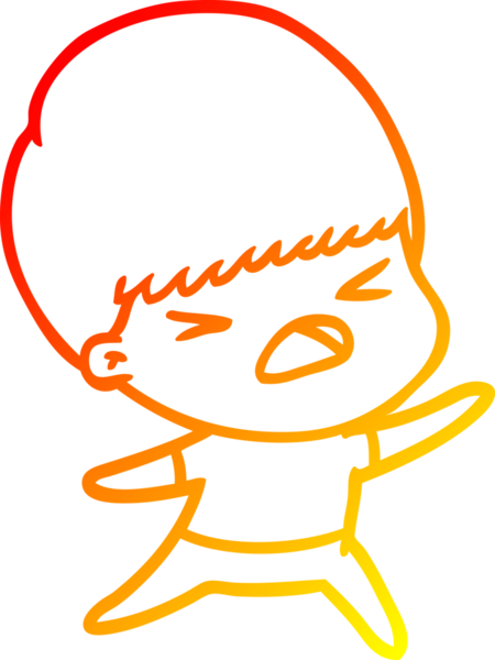 İnsan tarafından çizilmiş bir çizgi filmin sıcak gradyan çizimi.