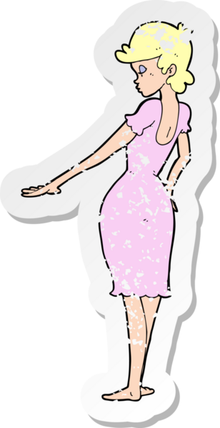 Bir insan tarafından çizilmiş tırnaklara bakan bir karikatürün gerilimli çıkartması.