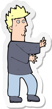 Bir insan tarafından çizilmiş, gergin bir adamın çıkartması.