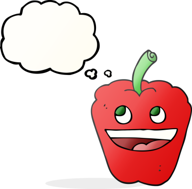 Bir insan tarafından çizilmiş serbest çizim balon karikatür biberi.