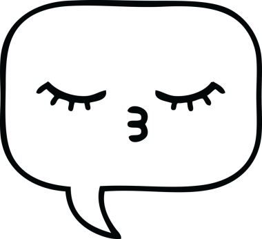 Bir insan tarafından çizilmiş bir konuşma baloncuğunun çizgi çizimi