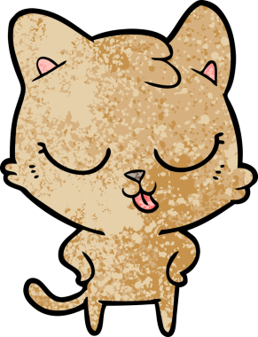 Bir insan tarafından çizilmiş çizgi film kedisi.