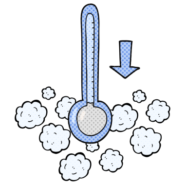 Bir insan tarafından çizilen serbest çizim karikatür düşüş sıcaklığı