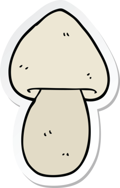 Bir insan tarafından çizilmiş karikatür mantarı çıkartması.