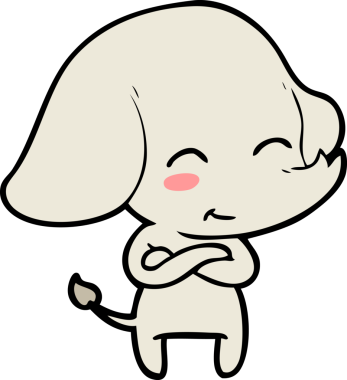 Bir insan tarafından çizilmiş şirin bir fil.