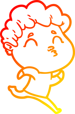 Bir insan tarafından çizilen çizgi film karakterinin sıcak çizgi çizimi