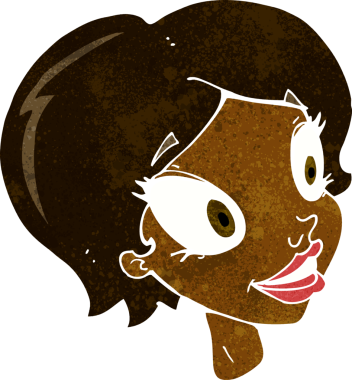 Bir insan tarafından çizilmiş güzel kadın yüzü.