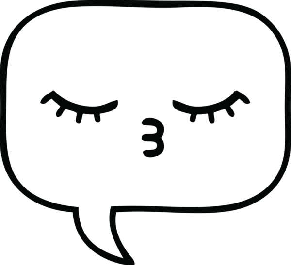 Bir insan tarafından çizilmiş bir konuşma baloncuğunun çizgi çizimi