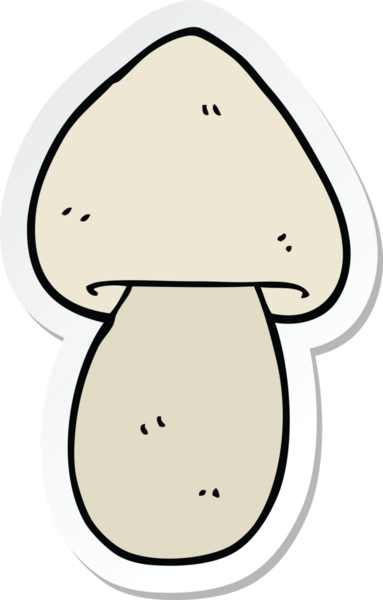 Bir insan tarafından çizilmiş karikatür mantarı çıkartması.