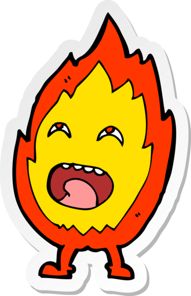 Bir insan tarafından çizilmiş çizgi film karakteri çıkartması.