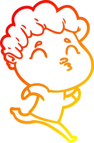 Bir insan tarafından çizilen çizgi film karakterinin sıcak çizgi çizimi