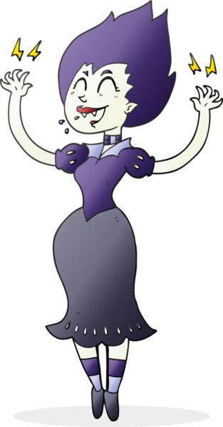 Bir insan tarafından çizilmiş serbest çizim vampir kız.