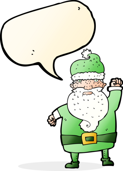 Bir insan tarafından çizilmiş karikatür kızgın Noel Baba.