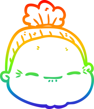 Gökkuşağı gradyan çizgi çizimi Bir insan tarafından çizilmiş yaşlı bir kadın