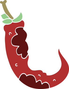 Bir insan tarafından çizilmiş kırmızı acı biber.