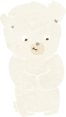 Bir insan tarafından çizilmiş şirin bir kutup ayısı.