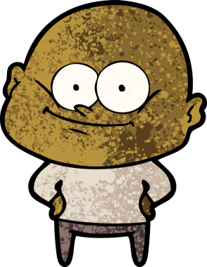 Bir insan tarafından çizilmiş kel bir adam.