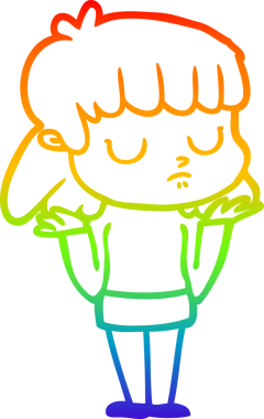 gökkuşağı gradyan çizgi çizimi bir insan tarafından çizilmiş ilgisiz bir kadın