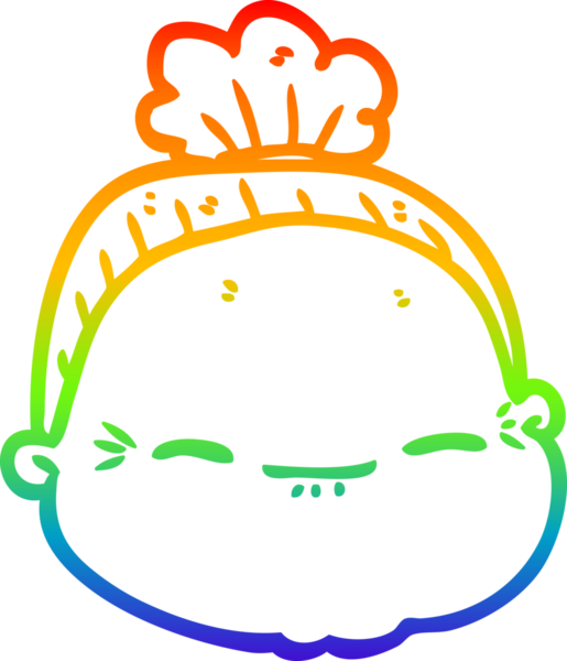 Gökkuşağı gradyan çizgi çizimi Bir insan tarafından çizilmiş yaşlı bir kadın