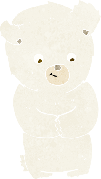 Bir insan tarafından çizilmiş şirin bir kutup ayısı.