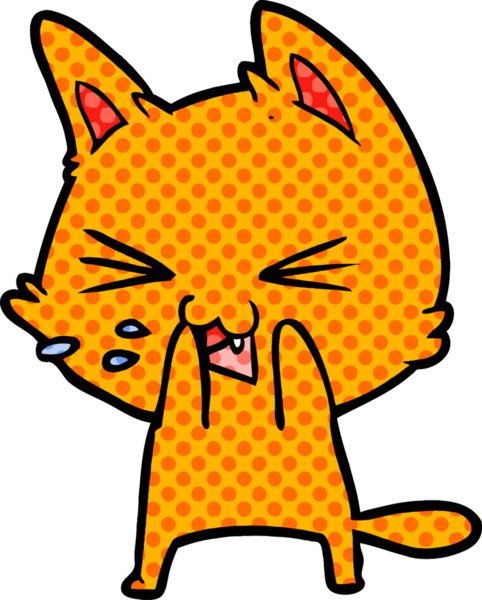 Bir insan tarafından çizilmiş kedi tıslaması.