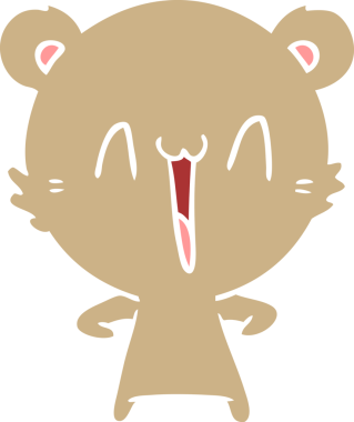 Mutlu ayı düz renkli çizgi film bir insan tarafından çizildi.