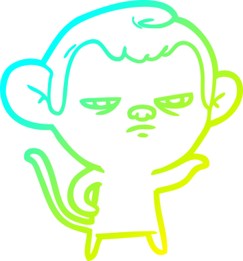 Bir insan tarafından çizilmiş bir çizgi maymun çizimi.