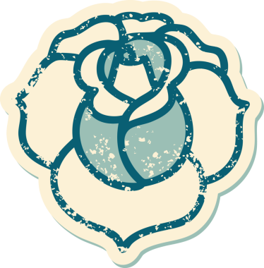 Bir insan tarafından çizilmiş bir çiçeğin sembolik dövmesi.