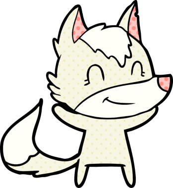 Bir insan tarafından çizilmiş dost canlısı bir kurt.