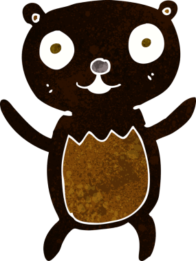 bir insan tarafından çizilmiş siyah ayı yavrusu.