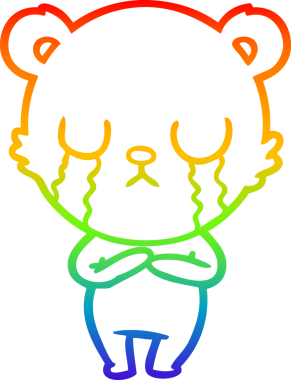 Bir insan tarafından çizilmiş ağlayan kutup ayısı çizgi filmi.