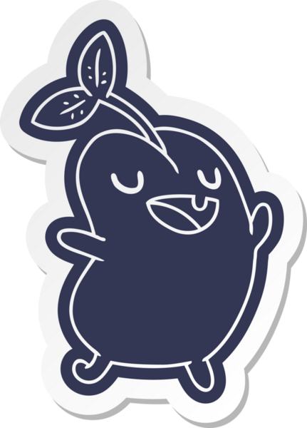 Çizgi film çıkartması kawaii bir insan tarafından çizilmiş tatlı filizlenen fasulye.