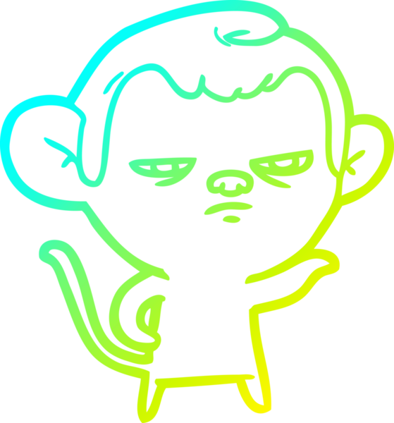 Bir insan tarafından çizilmiş bir çizgi maymun çizimi.