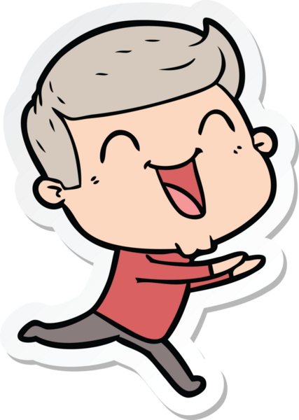 Bir insan tarafından çizilmiş bir karikatür adamın çıkartması.