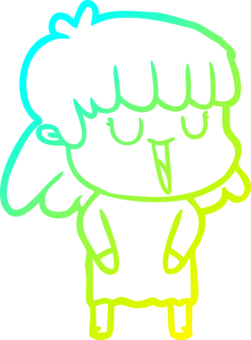 Bir insan tarafından çizilmiş bir karikatür kadın çizimi.