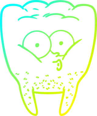 Bir insan tarafından çizilen ıslık çalan bir dişin soğuk gradyan çizimi