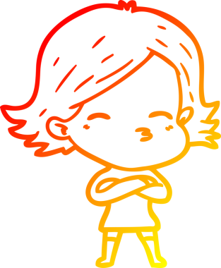 Bir insan tarafından çizilmiş bir karikatür kadın çizimi