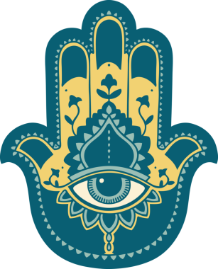 Bir insan tarafından çizilmiş bir hamza ikonik dövme şekli