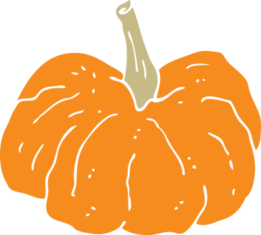 Bir insan tarafından çizilmiş düz renk çizgi film kabağı